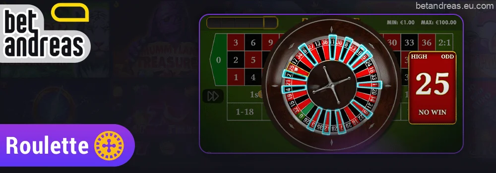 Roulette on the Betandreas website in Bangladesh