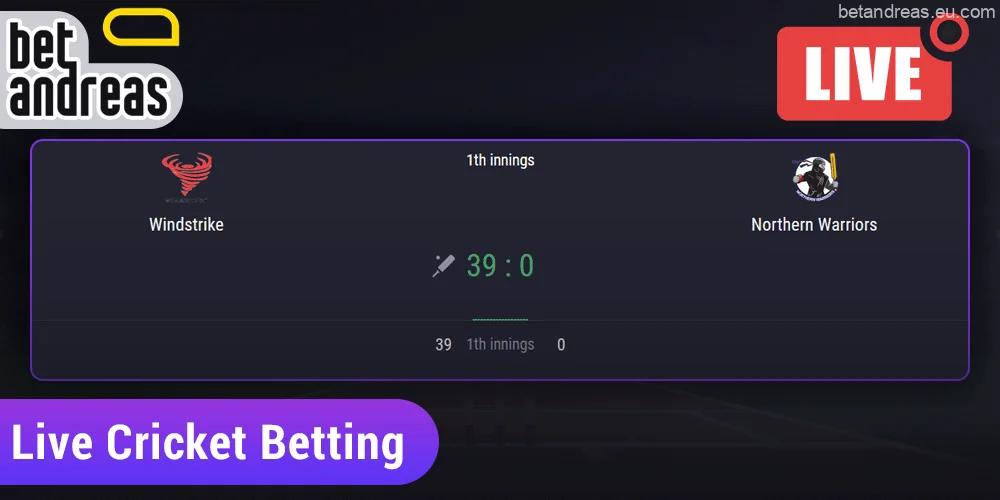 Live cricket betting at Betandreas in Bangladesh