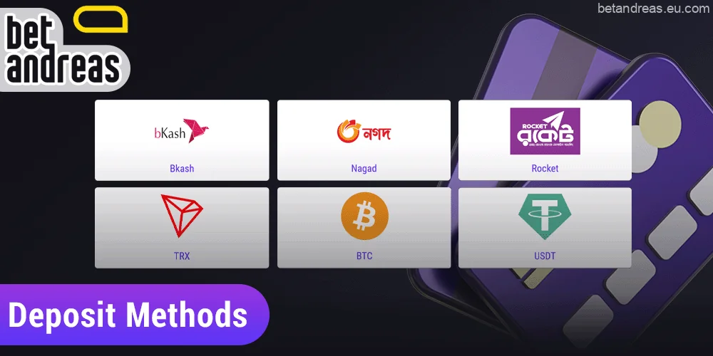 Deposit options at Betandreas in Bangladesh