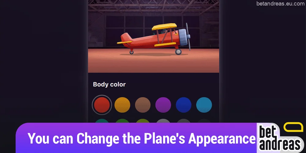 You can customize the appearance of the Aviatrix aircraft on Betandreas