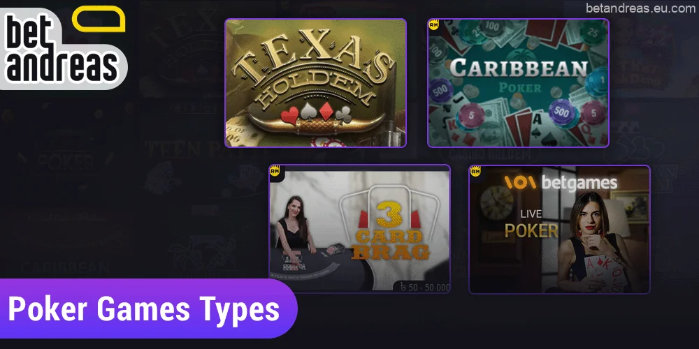 Types of Poker games at Betandreas in Bangladesh